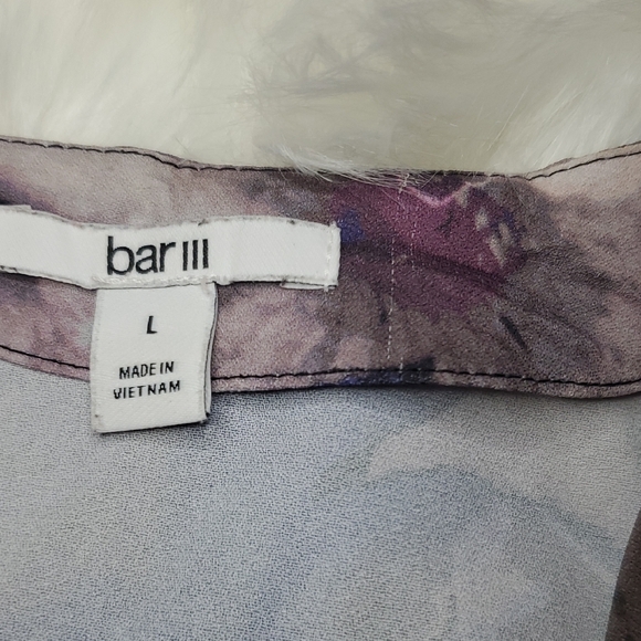 Bar III Abstract Floral Wrap Blouse - Purple and Black - Picture 2 of 4